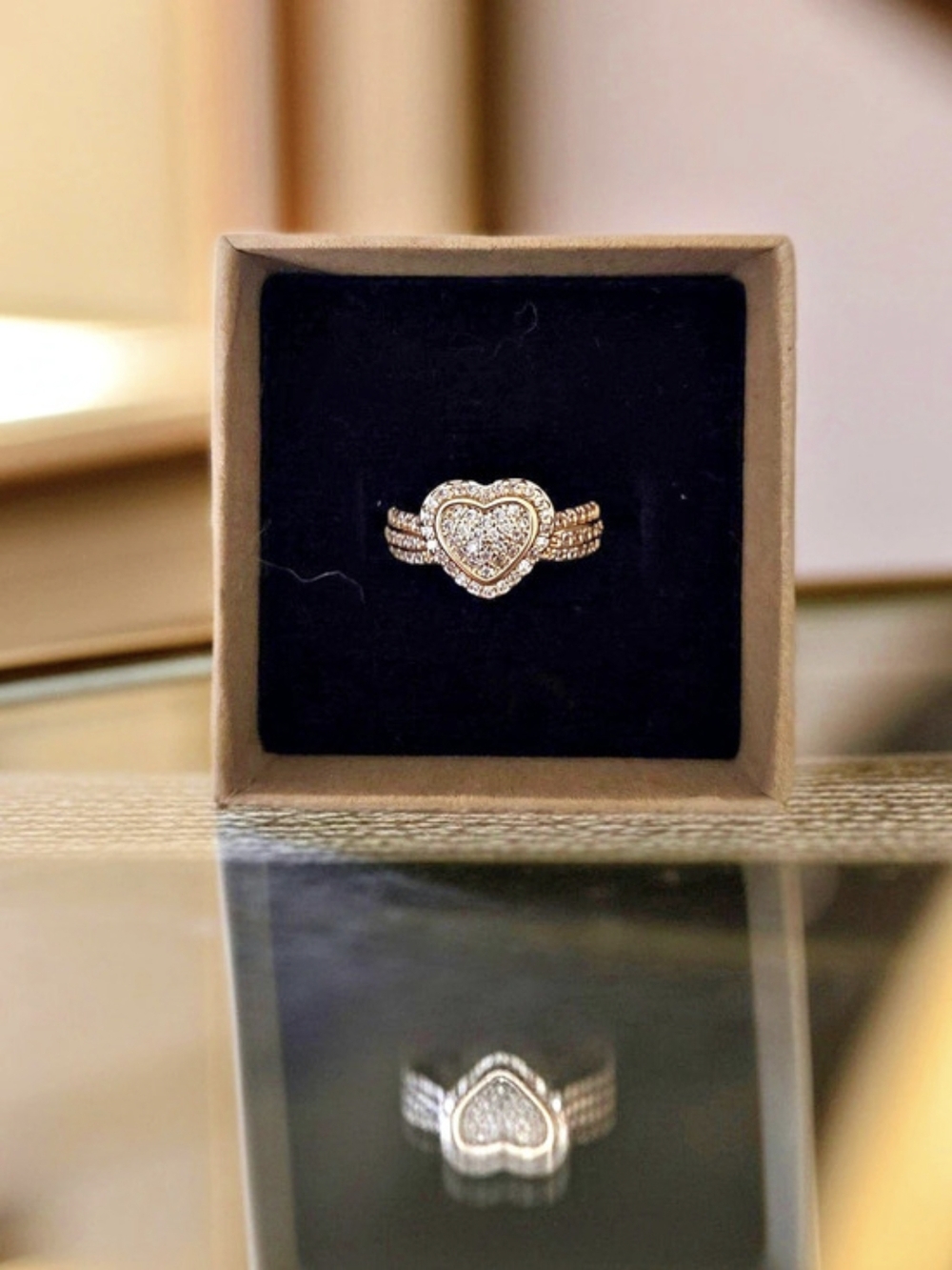 NWT - Zicornia Heart Ring in Gold Plated Silver -Size 7